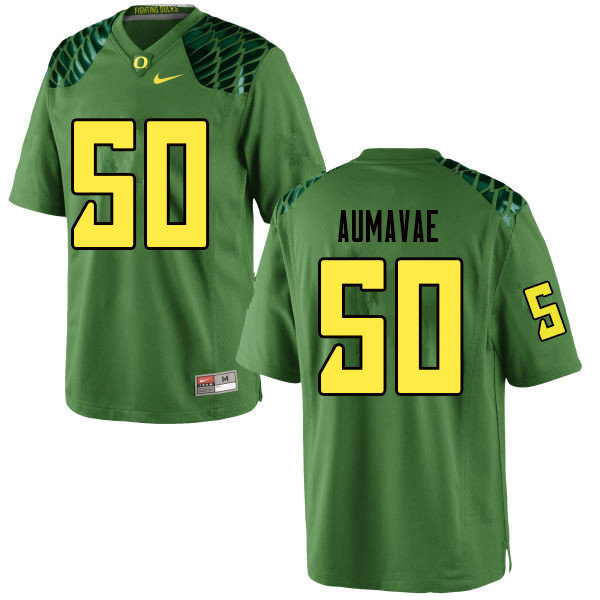 Men #50 Popo Aumavae Oregn Ducks College Football Jerseys Sale-Apple Green